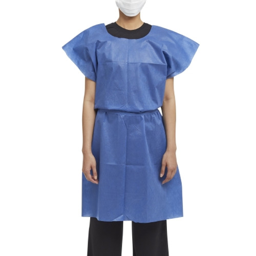 Patient Exam Gown Medium / Large Blue Disposable (CS)