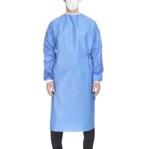 Non-Reinforced Surgical Gown with Towel Astound? X-Large Blue Sterile AAMI Level 3 Disposable (CS)