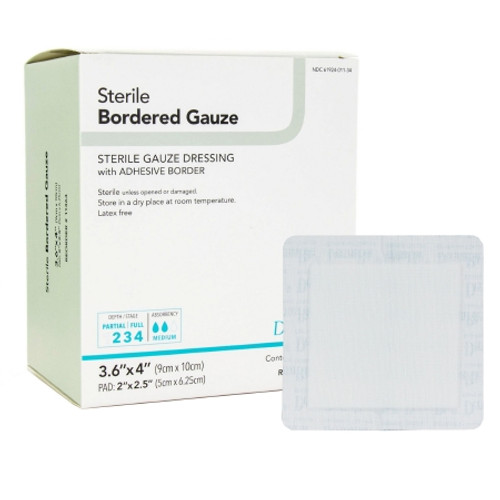 Island Dressing DermaRite? Bordered Gauze 3-3/5 X 4 Inch Square Sterile (EA)