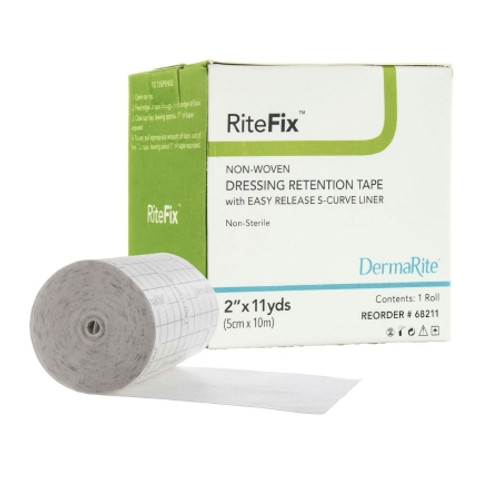 Water Resistant Dressing Retention Tape with Liner RiteFix* White 2 Inch X 11 Yard Nonwoven NonSterile (BX)
