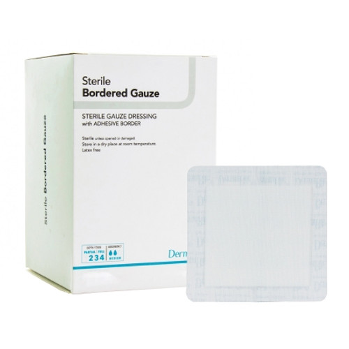 Island Dressing DermaRite? Bordered Gauze 4 X 10 Inch Rectangle Sterile (BX)