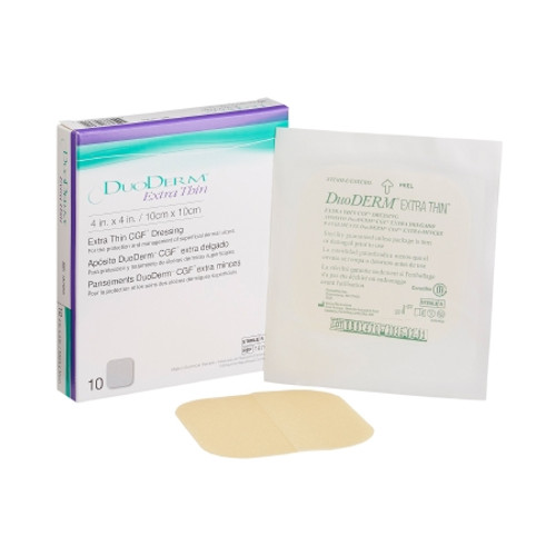 Thin Hydrocolloid Dressing DuoDERM? Extra Thin CGF? Film Backing 4 X 4 Inch Square Hydrocolloid / Film (EA)