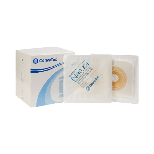 Ostomy Barrier Sur-Fit Natura? Precut, Extended Wear Durahesive? Adhesive 45 mm Flange Sur-Fit Natura? System Hydrocolloid 1 Inch Opening 4-1/2 X 4-1/2 Inch (BX)