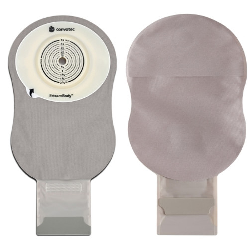 Ostomy Pouch Esteem Body* One-Piece System 11 Inch Length Deep Convex, Trim To Fit 10 to 45 mm Stoma Drainable (BX)