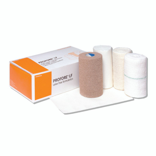 4 Layer Compression Bandage System Profore LF Multiple Sizes Self-Adherent / Tape Closure Tan / White NonSterile Standard Compression (CS)