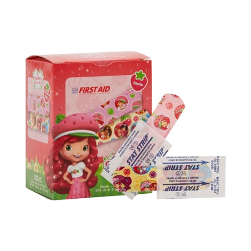 Adhesive Strip American? White Cross Stat Strip? 3/4 X 3 Inch Plastic Rectangle Kid Design (Strawberry Shortcake) Sterile (CS)