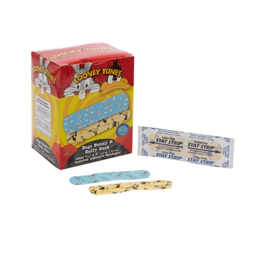 Adhesive Strip Looney Tunes* Stat Strip? 3/4 X 3 Inch Plastic Rectangle Kid Design (Looney Tunes Bugs and Daffy) Sterile (CS)