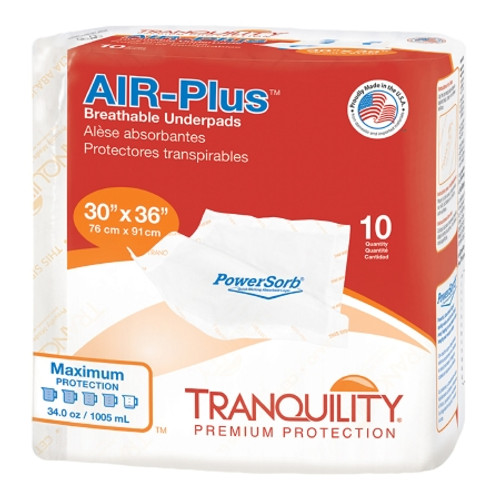 Disposable Underpad Tranquility? AIR-Plus* 30 X 36 Inch Powersorb? Material Heavy Absorbency (CS)