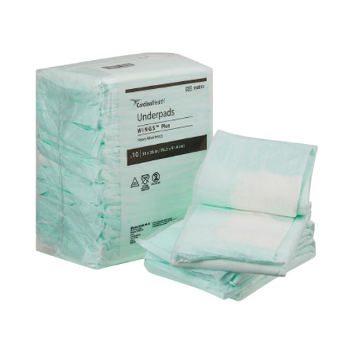 Disposable Underpad Wings* Plus 30 X 36 Inch Fluff / Polymer Heavy Absorbency (BG)