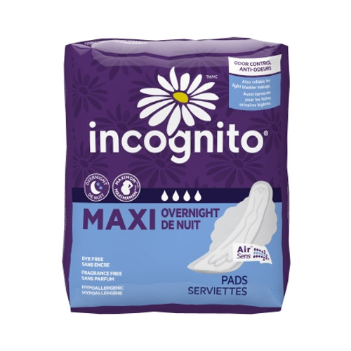 Feminine Pad Incognito? Maxi with Wings / Overnight Heavy Absorbency (PK)