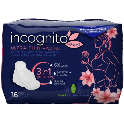 Feminine Pad incognito? by Prevail Ultra Thin with Wings Super Absorbency (BG)