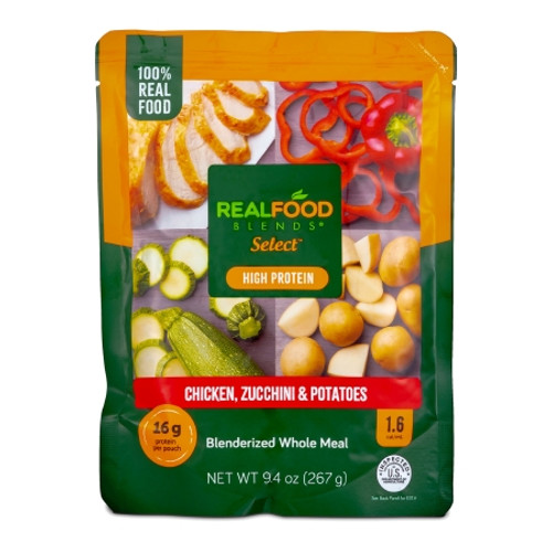 Tube Feeding Formula Real Food Blends? Select* Chicken / Zucchini / Potatoes Puree 9.4 oz. Pouch (CS)