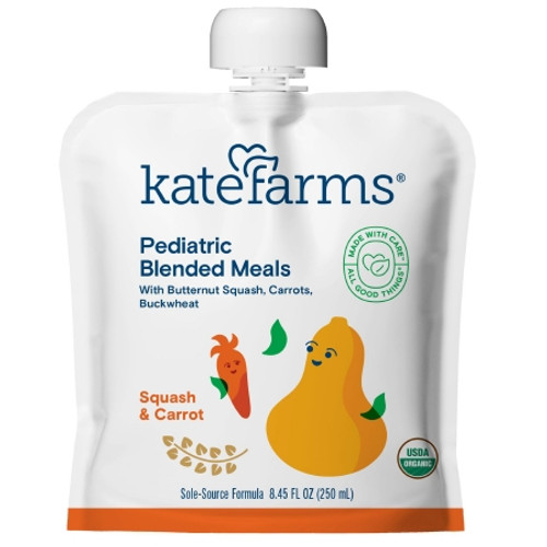 Pediatric Tube Feeding Formula Kate Farms Squash / Carrot Flavor 8.45 oz. / 250 mL Pouch Liquid Organic Pea Protein (CS)