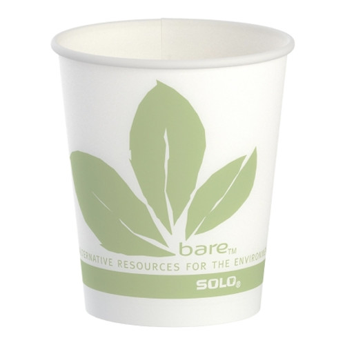Drinking Cup Bare? Eco-Forward? 5 oz. Leaf Print Wax Coated Paper Disposable (PK)