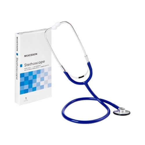 General Exam Stethoscope McKesson Royal Blue 1-Tube 21 Inch Tube Single Sided Chestpiece (EA)