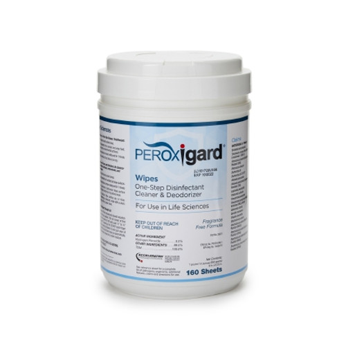Surface Disinfectant McKesson Peroxide Based Manual Pull Wipe 160 Count Canister Light Almond Scent NonSterile (CS)