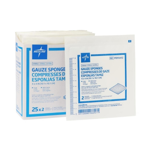 Gauze Sponge Medline 4 X 4 Inch 2 per Pack Sterile 12-Ply Square (BX)