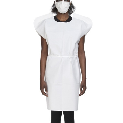 Patient Exam Gown McKesson One Size Fits Most White Disposable (CS) 18-840