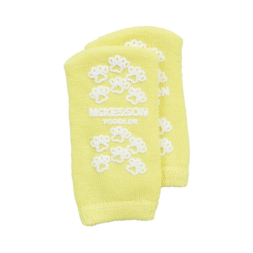 Slipper Socks McKesson Terries* Toddler Yellow Above the Ankle (PR)
