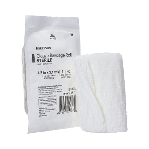 Fluff Bandage Roll McKesson 4-1/2 Inch X 3-1/10 Yard 1 per Pouch Sterile 6-Ply Roll Shape (CS)