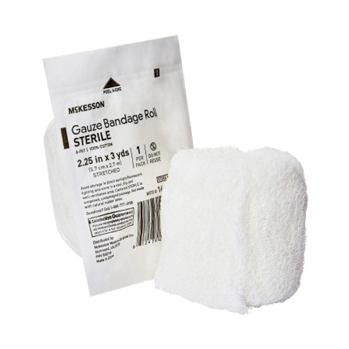 Fluff Bandage Roll McKesson 2-1/4 Inch X 3 Yard 1 per Pouch Sterile 6-Ply Roll Shape (RL)