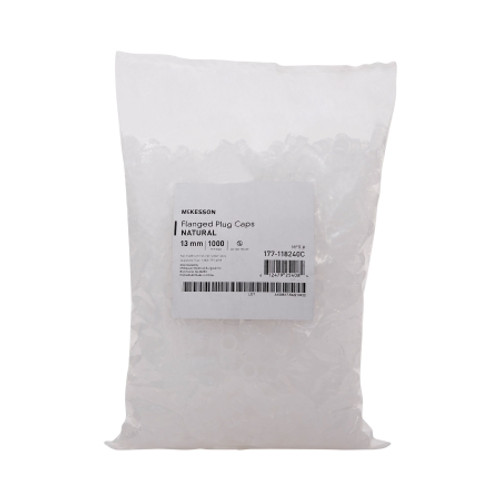 McKesson Tube Closure Polyethylene Flanged Plug Cap Natural 13 mm For Use with 13 mm Blood Drawing Tubes, Glass Test Tubes, Plastic Culture Tubes NonSterile (BG)