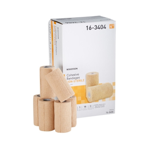 Cohesive Bandage McKesson 4 Inch X 5 Yard Self-adherent Closure Tan NonSterile Standard Compression (PK)