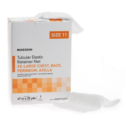 Elastic Net Retainer Dressing McKesson Tubular Elastic 47 Inch X 25 Yard (119.4 cm X 22.9 m) Size 11 White 2X-Large Chest / Back / Perineum / Axilla NonSterile (CS)