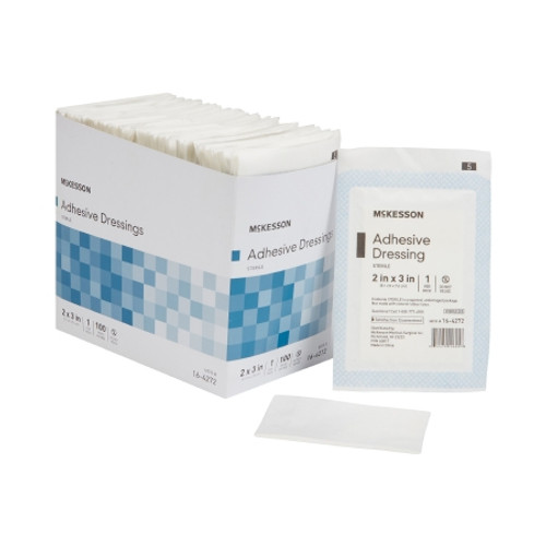 Non-Adherent Dressing with Adhesive McKesson 2 X 3 Inch Sterile 1 per Pack (BX)
