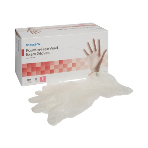 Exam Glove McKesson Small NonSterile Vinyl Standard Cuff Length Smooth Clear Not Rated (BX)