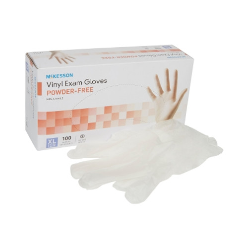 Exam Glove McKesson X-Large NonSterile Vinyl Standard Cuff Length Smooth Clear Not Rated (BX) 14-120