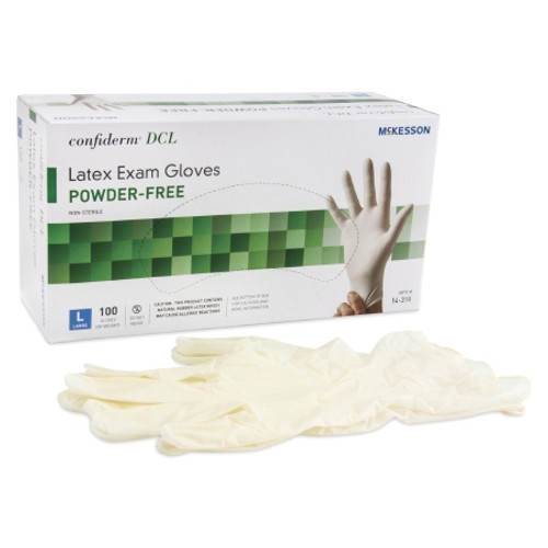 Exam Glove McKesson Confiderm? Large NonSterile Latex Standard Cuff Length Smooth Ivory Not Rated (CS)