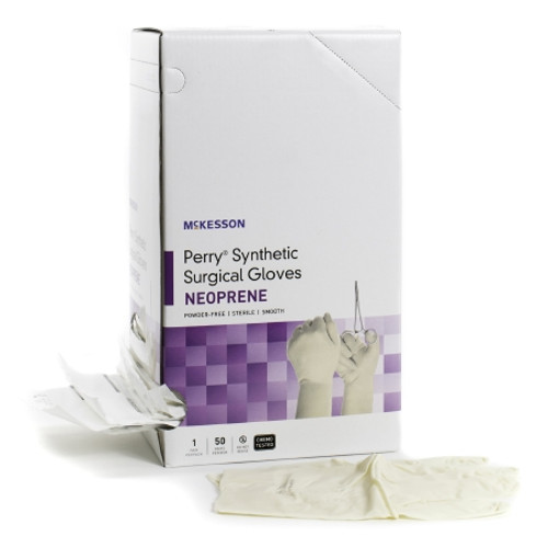 Surgical Glove McKesson Perry? Synthetic Surgical Gloves Size 6.5 Sterile Polychloroprene Standard Cuff Length Smooth Cream Chemo Tested (PR)