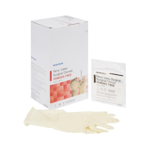Surgical Glove McKesson Perry? Performance Plus Size 7.5 Sterile Latex Standard Cuff Length Smooth Cream Chemo Tested (BX)