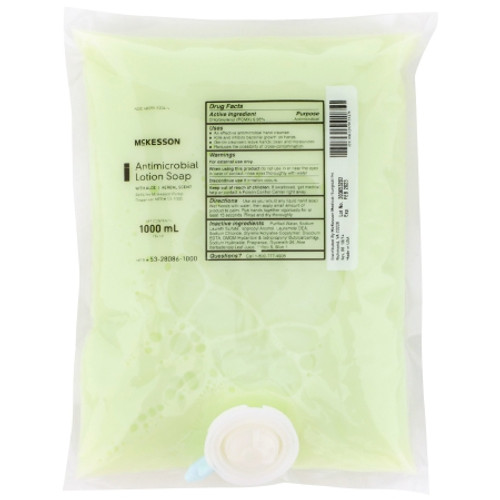 Antimicrobial Soap McKesson Lotion 1,000 mL Dispenser Refill Bag Herbal Scent (CS)