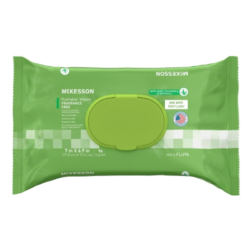 Flushable Personal Wipe McKesson Soft Pack Unscented 96 Count (CS)