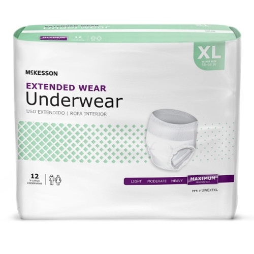 Unisex Adult Absorbent Underwear McKesson Pull On with Tear Away Seams X-Large Disposable Heavy Absorbency (CS)