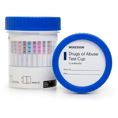 Drugs of Abuse Test Kit McKesson AMP, BAR, BZO, COC, mAMP/MET, MDMA, MOP300, MTD, OXY, PCP, TCA, THC (OX, pH, SG) 25 Tests CLIA Waived (BX)