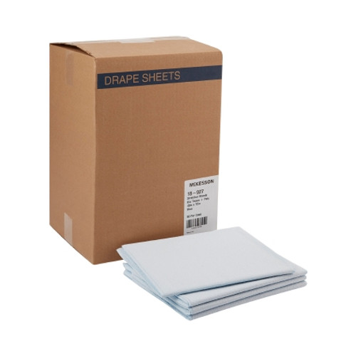 Stretcher Sheet McKesson Flat 40 W X 72 L Inch Blue 50% Cellulose Tissue / 50% Polyethylene Film Disposable (CS) 18-927