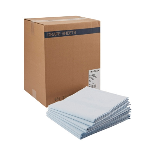 Stretcher Sheet McKesson Flat 40 W X 90 L Inch Blue 50% Cellulose Tissue / 50% Polyethylene Film Disposable (CS) 18-929