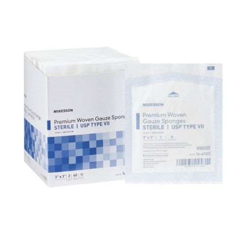 Gauze Sponge McKesson 3 X 3 Inch 12-Ply Sterile 2 per Pack (PK)