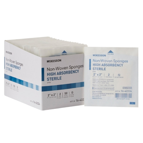 Nonwoven Sponge McKesson 2 X 2 Inch 4-Ply Sterile 2 per Pack (CS)