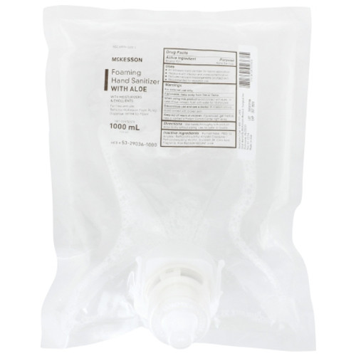Hand Sanitizer with Aloe McKesson 1,000 mL Ethyl Alcohol Foaming Dispenser Refill Bag (CS)