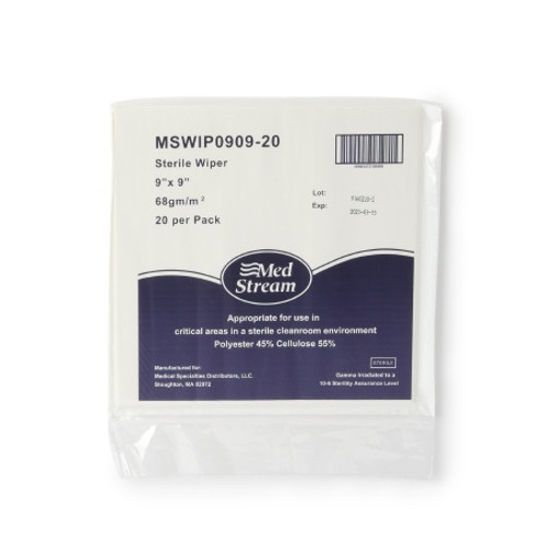 Cleanroom Wipe McKesson ISO Class 5 20 Count Bag 9 X 9 Inch Sterile Disposable (CS)