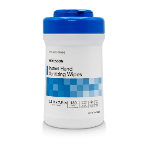 Hand Sanitizing Wipe McKesson 160 Count Ethyl Alcohol Wipe Canister (CS)
