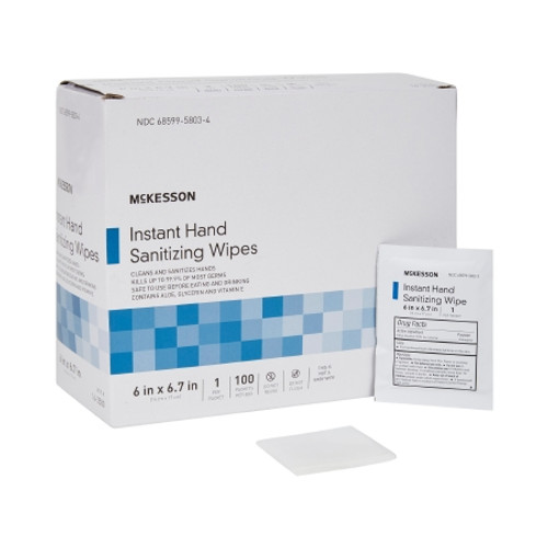 Hand Sanitizing Wipe McKesson 100 Count Ethyl Alcohol Wipe Individual Packet (CS)