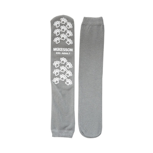 Slipper Socks McKesson Terries* Unisex Adult 2X-Large Single Tread Single Patient Use Gray (CS)