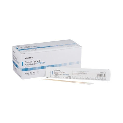 Swabstick McKesson Cotton Tip Wood Shaft 6 Inch Sterile 2 per Pack (PK)