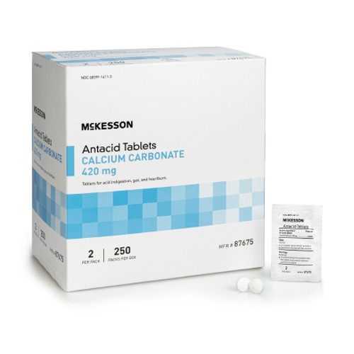 Antacid McKesson Brand 420 mg Strength Tablet 250 Packets per Box, 2 Tablets per Packet (CS)