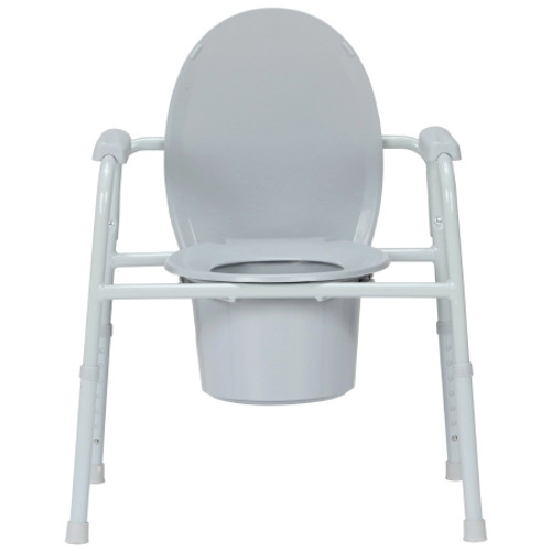 3-in-1 Commode Chair McKesson Fixed Arms Steel Frame Back Bar 13-3/4 Inch Seat Width 350 lbs. Weight Capacity (CS)